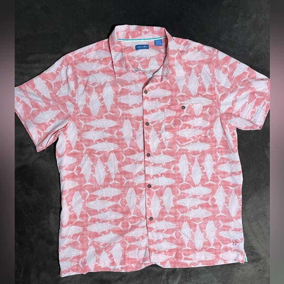CARIBBEAN JOE ISLAND SUPPLY CO.  MEN'S SHORT SLEEVES SHIRT PINK SIZE XXL - Picture 9 of 15